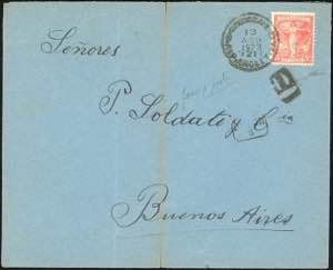 ARGENTINA 1923 -  5 cent. Congresso postale ... 
