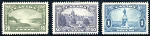 CANADA 1935 - Vedute, tre alti valori 20, 50 ... 