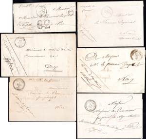 FRANCIA 1852/1887 - Cinque lettere ... 