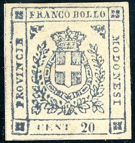 1859 - 20 cent. ardesia violaceo, varietà ... 
