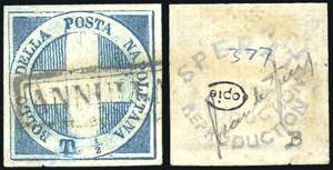 1860 - 1/2 tornese azzurro Crocetta, falso ... 