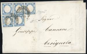 1861 - 2 grana azzurro (20b), coppia e ... 