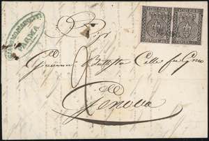 1853 - 15 cent. rosa (3), coppia, perfetta, ... 