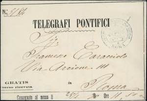 1870 - Busta per dispaccio telegrafico ... 