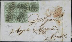 1855 - 1 baj verde grigiastro, inchiostro ... 