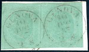 1853 - 5 cent. verde (4), coppia ... 