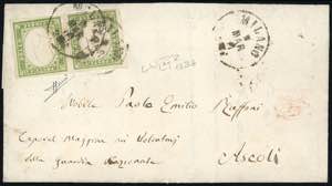 1861 - 5 cent. verde oliva chiaro (13Bb), ... 
