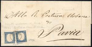 1861 - 20 cent. cobalto grigio (15Cb), due ... 