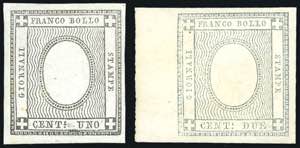 1861 - 1 cent. e 2 cent. per stampati, ... 