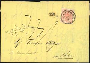 1855 - 15 cent. rosso, carta a macchina ... 