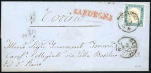 1856 - SARDEGNA, punti 9 - 20 cent. (15), ... 
