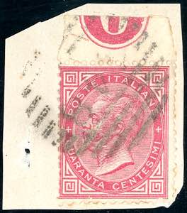 1863 - 40 cent. De La Rue, tiratura di ... 