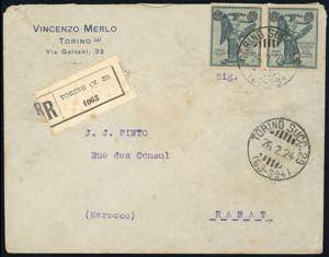 1924 - 1 lira su 15 cent. Vittoria ... 