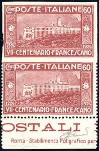 1926 - 60 cent. San Francesco, coppia ... 