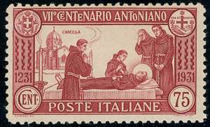 1931 - 75 cent. S.Antonio, dent. 12 (299), ... 