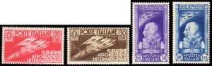 1935 - Salone aeronautico (384/387), gomma ... 