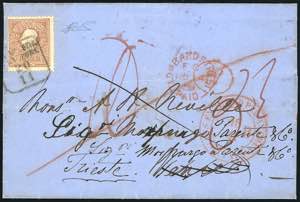 1859 - Lettera non affrancata da Londra ... 