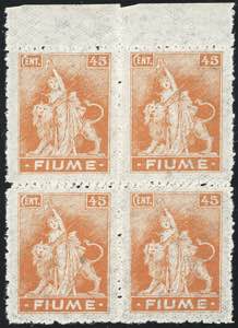 FIUME 1919 - 45 cent. Allegorie e vedute, ... 