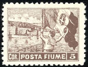 FIUME 1919 - 5 c. Posta Fiume, dent. 10 1/2 ... 