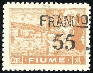 FIUME 1919 - 1 c. soprastampato FRANCO 55, ... 