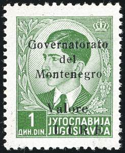 MONTENEGRO 1942 - 1 d. verde giallo, ... 