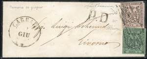 1855 - 10 cent. rosa, errore tipografico N ... 