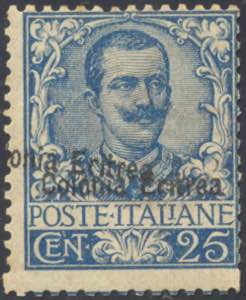 1903 - 25 cent. azzurro, doppia soprastampa ... 