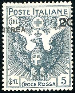 1916 - 20 su 15 + 5 cent. Croce Rossa, solo ... 