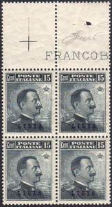 1912 - 15 cent. Michetti (5), blocco di ... 
