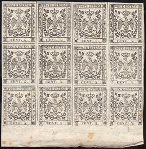 1852 - 5 cent. bianco, prova su carta ... 