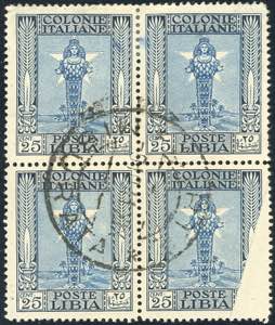 1924 - 25 cent. Pittorica (49), blocco di ... 