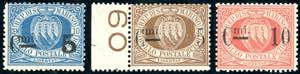 1892 - Soprastampati, tre valori (8/10), ... 