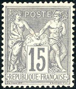 FRANCIA 1876 - 15 cent. Sage, II tipo (77), ... 