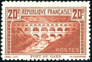 FRANCIA 1929 - 20 fr. castano chiaro Pont du ... 