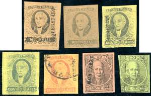 MESSICO 1861/1872 - Sette francobolli del ... 