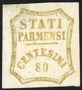 1859 - 80 cent. bistro oliva (18), nuovo, ... 