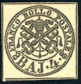 1858 - 4 baj giallo chiaro, decalco (5Abca), ... 