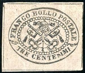1867 - 3 cent. grigio rosa (14), gomma ... 