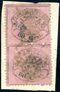 1868 - 80 cent. rosa lillaceo (30b), coppia, ... 