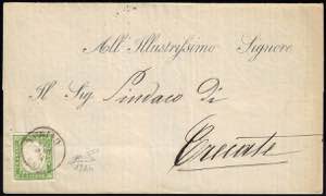 1859 - 5 cent. verde giallo, stampa ... 
