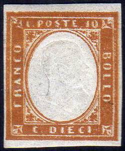 1862 - 10 cent. arancio rossastro (14Dh), ... 