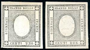 1861 - 1 cent. e 2 cent. per stampati ... 