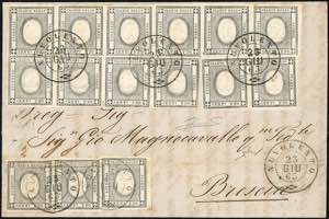 1863 - 1 cent. grigio, per stampati (19), ... 