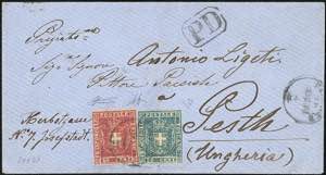 1861 - 20 cent. azzurro, 40 cent. carminio ... 