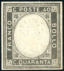 1861 - 40 cent., non emesso, prova di stampa ... 