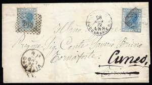 1872 - 20 cent. azzurro, tiratura di Torino ... 
