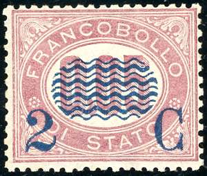 1878 - 2 cent. su 0,05 lire Servizio ... 