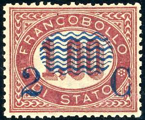 1878 - 2 cent. su 1,00 lira Servizio ... 