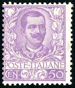 1901 - 50 cent. Floreale (76), gomma ... 