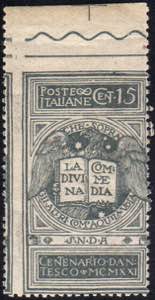 1921 - 15 cent. grigio Dante, non emesso, ... 